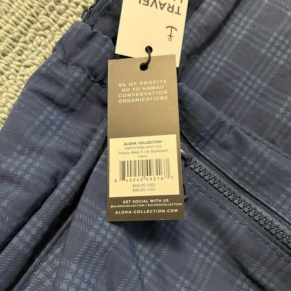 ALOHA Collection Navy Travel Backpack - NWT
Color: Palaka Keep it light Navy - Picture 6 of 6